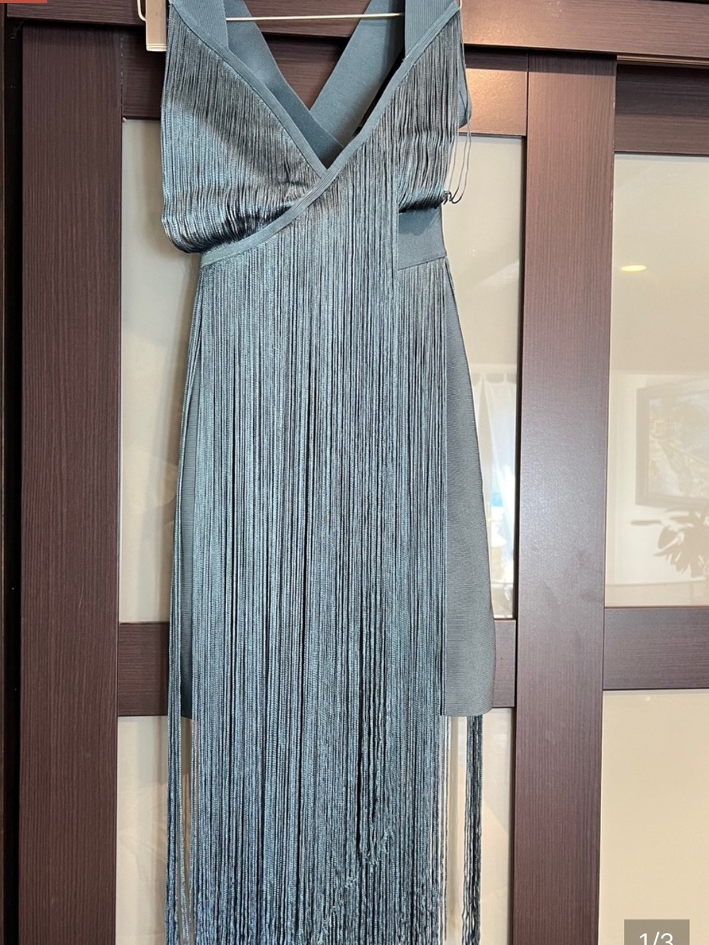 RARE Herve Leger fringe dress